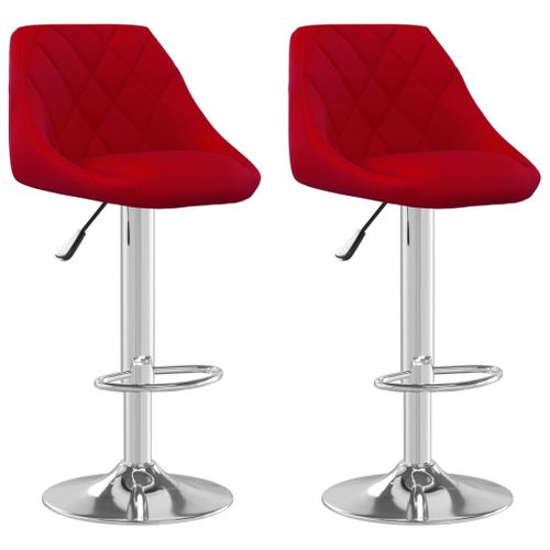 Vidaxl Tabourets De Bar 2 Pcs Rouge Bordeaux Velours