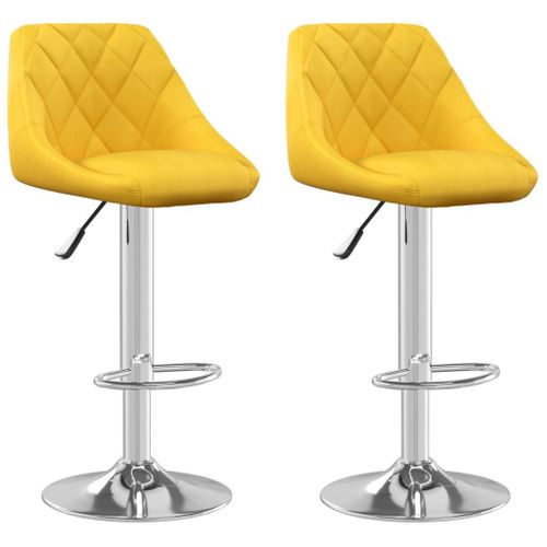 Vidaxl Tabourets De Bar 2 Pcs Jaune Moutarde Velours