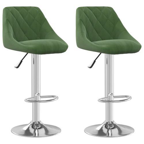 Vidaxl Tabourets De Bar 2 Pcs Vert Foncé Velours