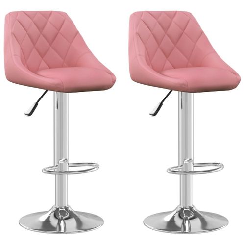 Vidaxl Tabourets De Bar 2 Pcs Rose Velours