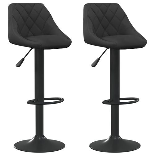 Vidaxl Tabourets De Bar 2 Pcs Noir Velours