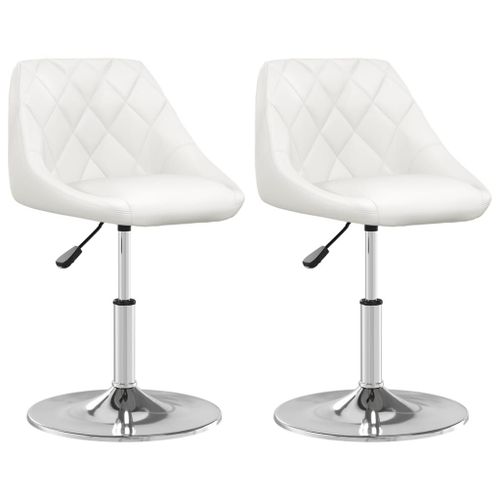 Vidaxl Chaises De Salle À Manger 2 Pcs Blanc Similicuir