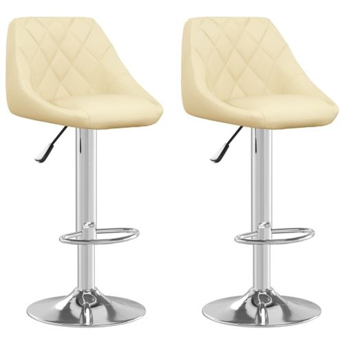 Vidaxl Tabourets De Bar 2 Pcs Crème Similicuir
