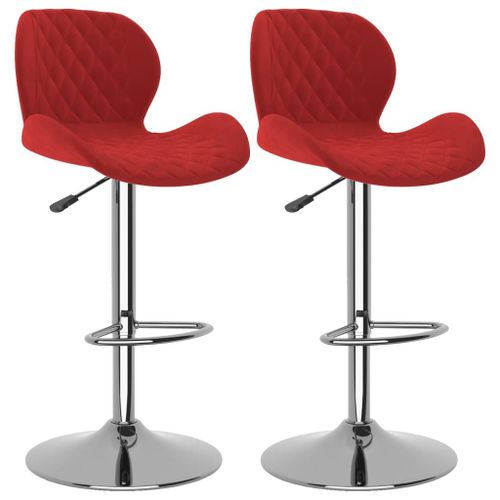 Vidaxl Tabourets De Bar 2 Pcs Rouge Bordeaux Velours