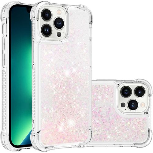 Coque Pour Apple Iphone 13 Pro Max, Coin Airbag Antichute Sables Mouvants Coque Tpu Bumper Sparkle Case Compatible Avec Apple Iphone 13 Pro Max. Ybw Star Pink
