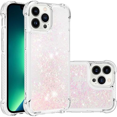 Coque Pour Apple Iphone 13 Pro, Coin Airbag Antichute Sables Mouvants Coque Tpu Bumper Sparkle Case Compatible Avec Apple Iphone 13 Pro. Ybw Star Pink