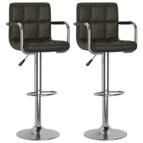 Vidaxl Tabourets De Bar 2 Pcs Marron Similicuir
