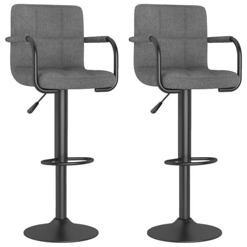 Vidaxl Tabourets De Bar 2 Pcs Gris Clair Tissu