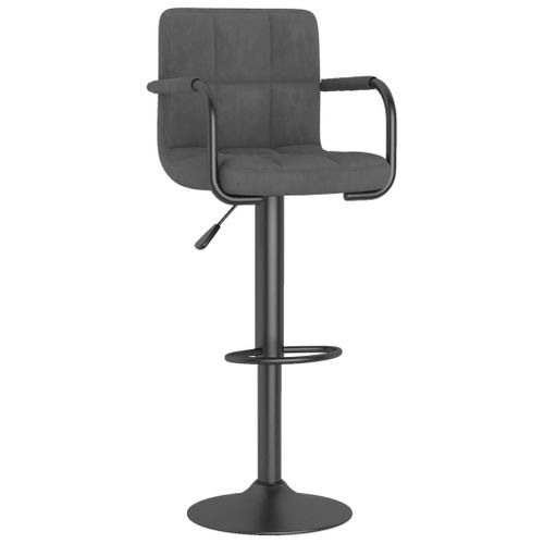 Vidaxl Tabouret De Bar Gris Foncé Velours