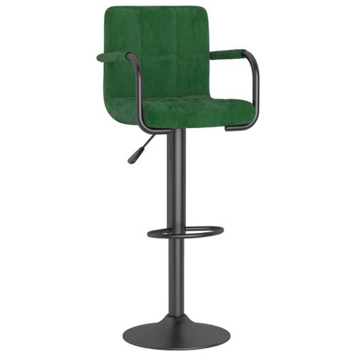 Vidaxl Tabouret De Bar Vert Foncé Velours