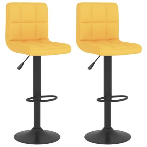 Vidaxl Tabourets De Bar 2 Pcs Jaune Moutarde Tissu