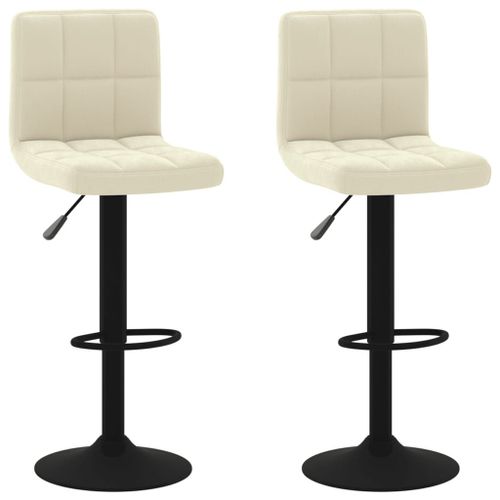 Vidaxl Tabourets De Bar 2 Pcs Crème Velours