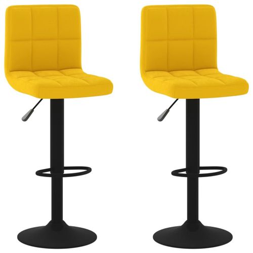 Vidaxl Tabourets De Bar 2 Pcs Jaune Moutarde Velours