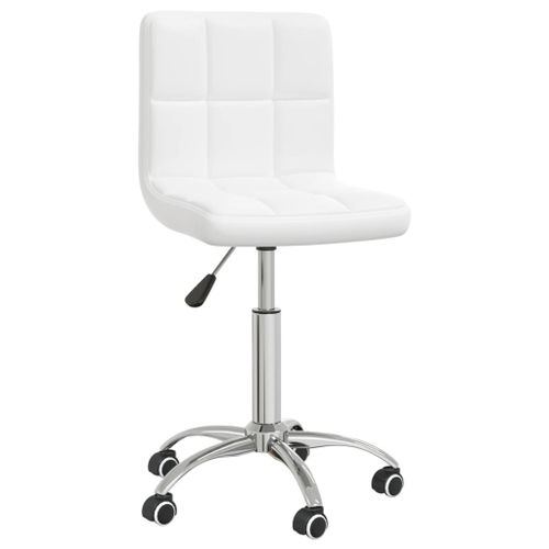 Vidaxl Chaise De Bureau Pivotante Blanc Similicuir