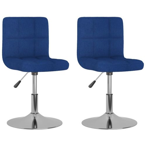 Vidaxl Chaises Pivotantes De Salle À Manger 2 Pcs Bleu Tissu