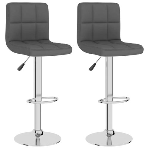 Vidaxl Tabourets De Bar 2 Pcs Gris Foncé Tissu