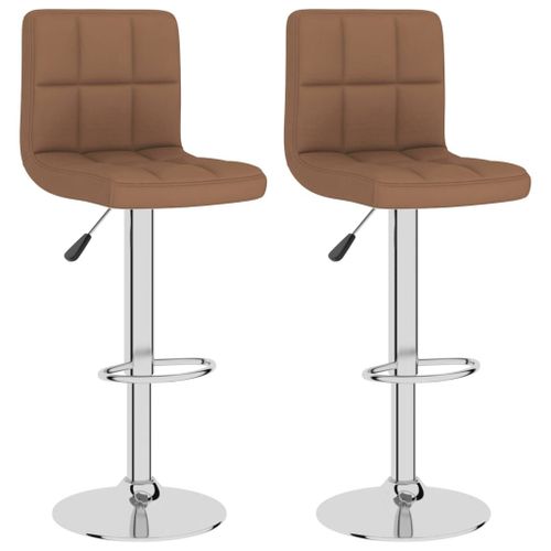 Vidaxl Tabourets De Bar 2 Pcs Marron Tissu