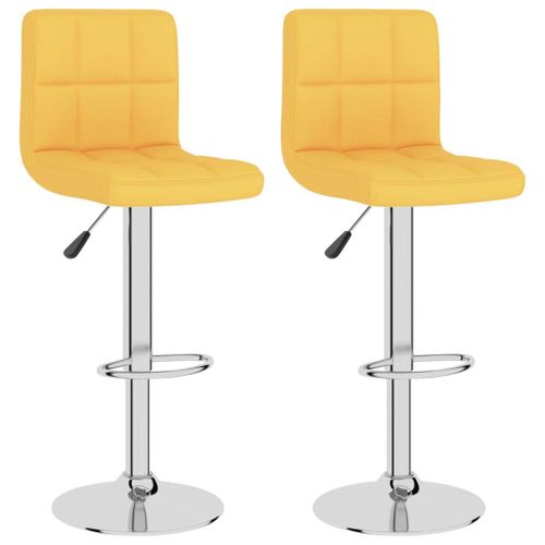 Vidaxl Tabourets De Bar 2 Pcs Jaune Moutarde Tissu