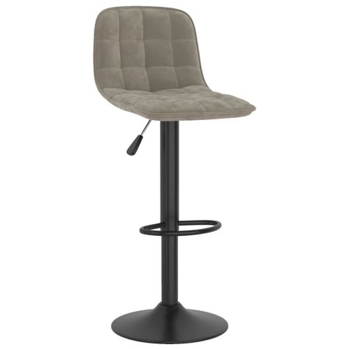 Vidaxl Tabouret De Bar Gris Clair Velours
