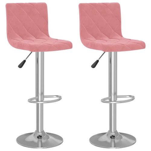 Vidaxl Tabourets De Bar 2 Pcs Rose Velours