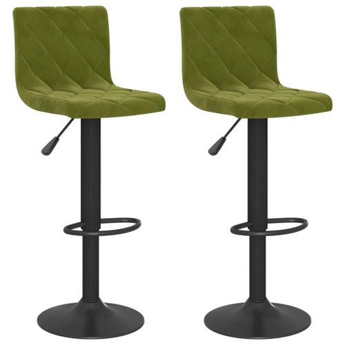 Vidaxl Tabourets De Bar 2 Pcs Vert Clair Velours