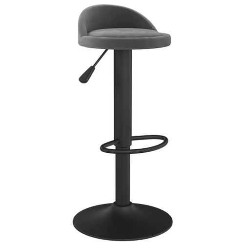 Vidaxl Tabouret De Bar Gris Foncé Velours