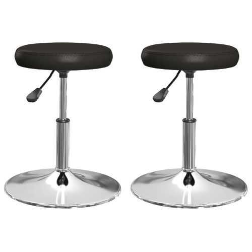 Vidaxl Chaises De Salle À Manger 2 Pcs Noir Similicuir
