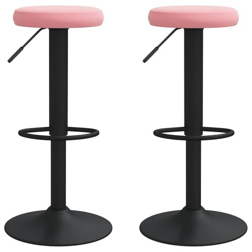 Vidaxl Tabourets De Bar 2 Pcs Rose Velours