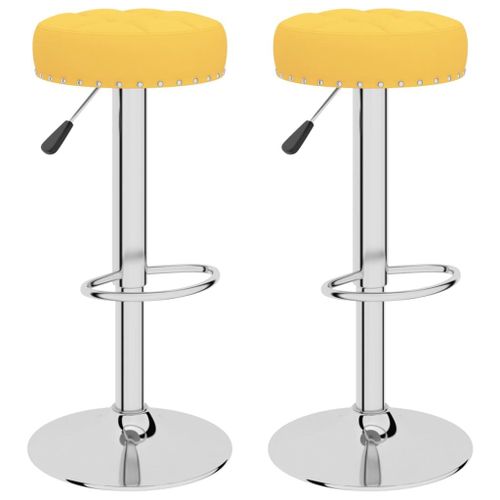 Vidaxl Tabourets De Bar 2 Pcs Jaune Moutarde Tissu