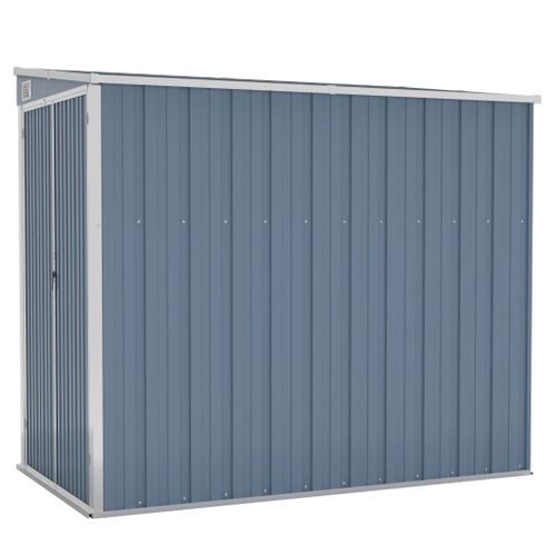 Vidaxl Abri De Jardin Mural Gris 118x194x178 Cm Acier Galvanisé