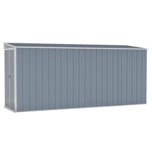 Vidaxl Abri De Jardin Mural Gris 118x382x178 Cm Acier Galvanisé