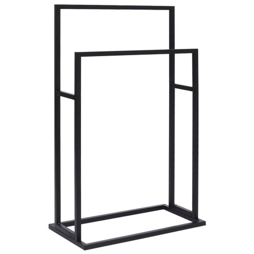 vidaXL Porte-serviette sur pied Noir 48x24x78,5 cm Acier