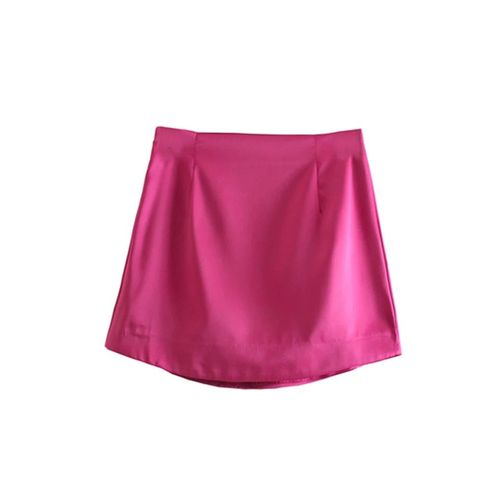 Mini Jupe Pour Femmes,Couleur Unie,Fermeture Éclair Latérale,Sexy,Légère,Douce,Décontractée,Slim,Chic