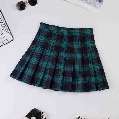 Jupe Plissée À Carreaux De Style Preppy Pour Femme,Uniforme Taille Haute Chic,Brev,Harajuku