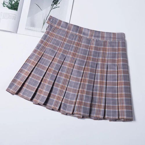 Jupe Plissée À Carreaux De Style Preppy Pour Femme,Uniforme Taille Haute Chic,Brev,Harajuku