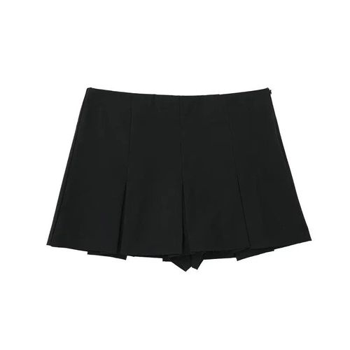 Mini-Jupes Plissées À Rayures Pour Femmes,Jupes Courtes,Streetwear,Rétro,Américain,Solide,Vintage,Blogueur,Sexy,Pb & Za,Gris,Noir,7385524