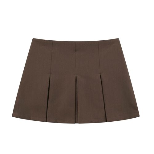 Mini-Jupes Plissées À Rayures Pour Femmes,Jupes Courtes,Streetwear,Rétro,Américain,Solide,Vintage,Blogueur,Sexy,Pb & Za,Gris,Noir,7385524