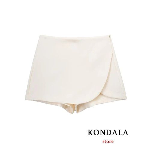 Kondala-Mini Jupes Décontractées Pour Femmes,Taille Haute,Poches Arrière,Jambes Larges,Fermeture Éclair,Mode Féminine,2024