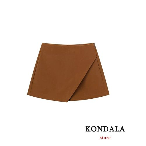 Kondala-Mini Jupes Décontractées Pour Femmes,Taille Haute,Poches Arrière,Jambes Larges,Fermeture Éclair,Mode Féminine,2024