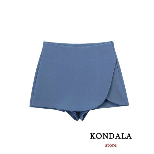 Kondala-Mini Jupes Décontractées Pour Femmes,Taille Haute,Poches Arrière,Jambes Larges,Fermeture Éclair,Mode Féminine,2024