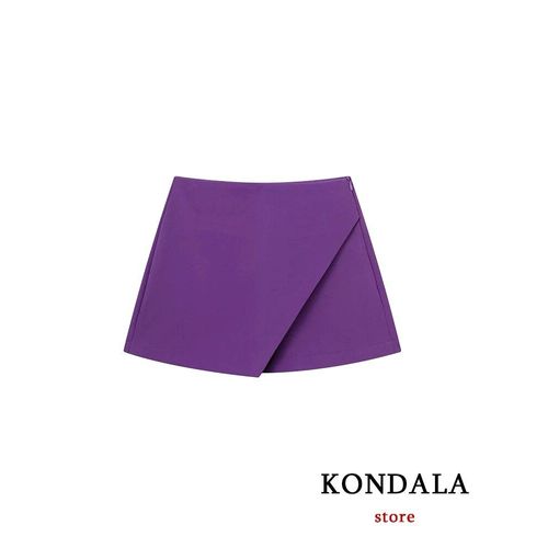 Kondala-Mini Jupes Décontractées Pour Femmes,Taille Haute,Poches Arrière,Jambes Larges,Fermeture Éclair,Mode Féminine,2024