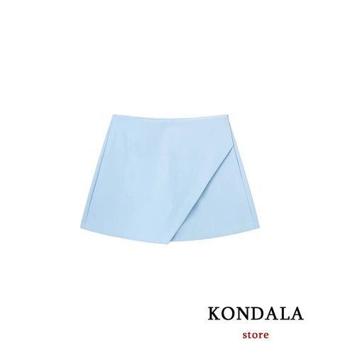 Kondala-Mini Jupes Décontractées Pour Femmes,Taille Haute,Poches Arrière,Jambes Larges,Fermeture Éclair,Mode Féminine,2024