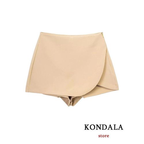 Kondala-Mini Jupes Décontractées Pour Femmes,Taille Haute,Poches Arrière,Jambes Larges,Fermeture Éclair,Mode Féminine,2024
