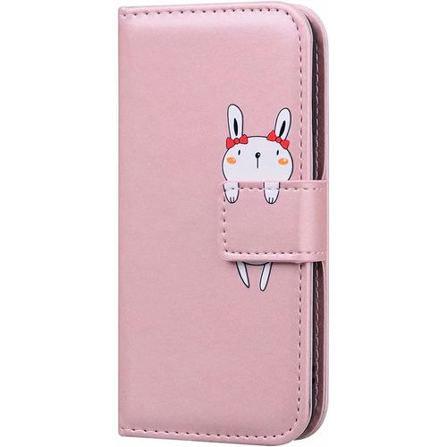 Coque Samsung Galaxy S20,Housse Galaxy S20,Etui En Cuir Synthetique Portefeuille Les Dessins Animes Lapin,Ave Fonction Support,Antichoc Tpu,Pour Galaxy S20(6.2""),Rose
