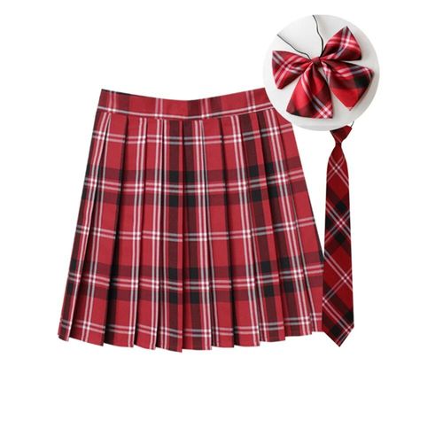 Jupe Plissée À Carreaux 35 Couleurs,Uniforme De L'école Japonaise Preppy A-Ligne,Rs185