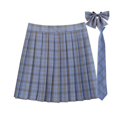 Jupe Plissée À Carreaux 35 Couleurs,Uniforme De L'école Japonaise Preppy A-Ligne,Rs185