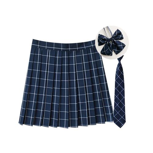 Jupe Plissée À Carreaux 35 Couleurs,Uniforme De L'école Japonaise Preppy A-Ligne,Rs185