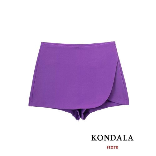 Kondala-Mini Jupes Décontractées Pour Femmes,Taille Haute,Poches Arrière,Jambes Larges,Fermeture Éclair,Mode Féminine,2024