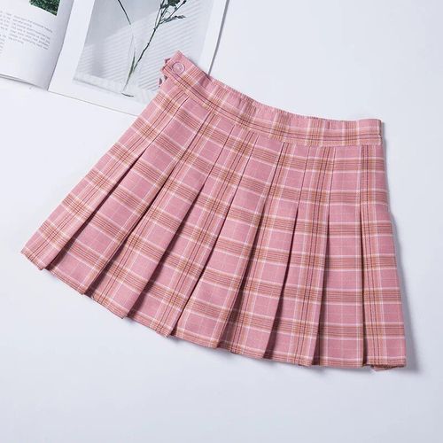 Jupe Plissée À Carreaux De Style Preppy Pour Femme,Uniforme Taille Haute Chic,Brev,Harajuku