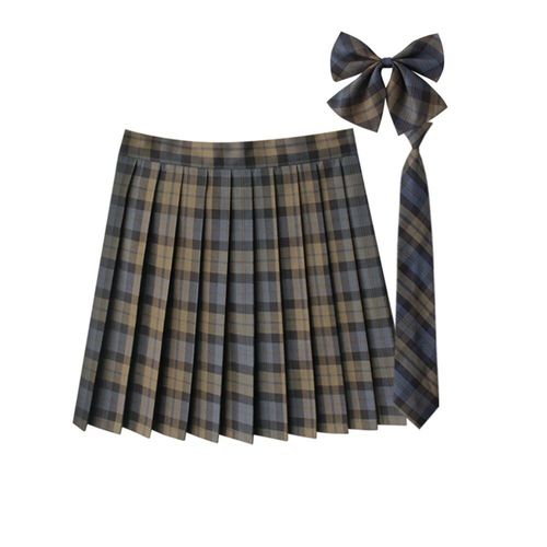 Jupe Plissée À Carreaux 35 Couleurs,Uniforme De L'école Japonaise Preppy A-Ligne,Rs185